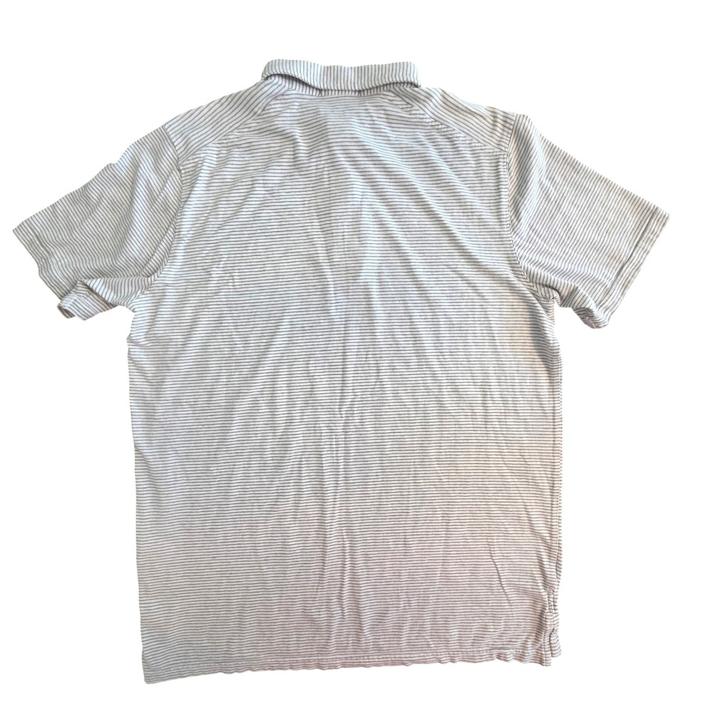 Tasc Performance Polo Golf Shirt Mens M Striped Sage Green Bamboo Cotton Preppy